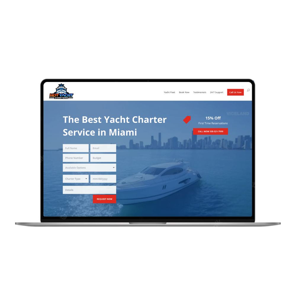 yacht charter website brand rescue