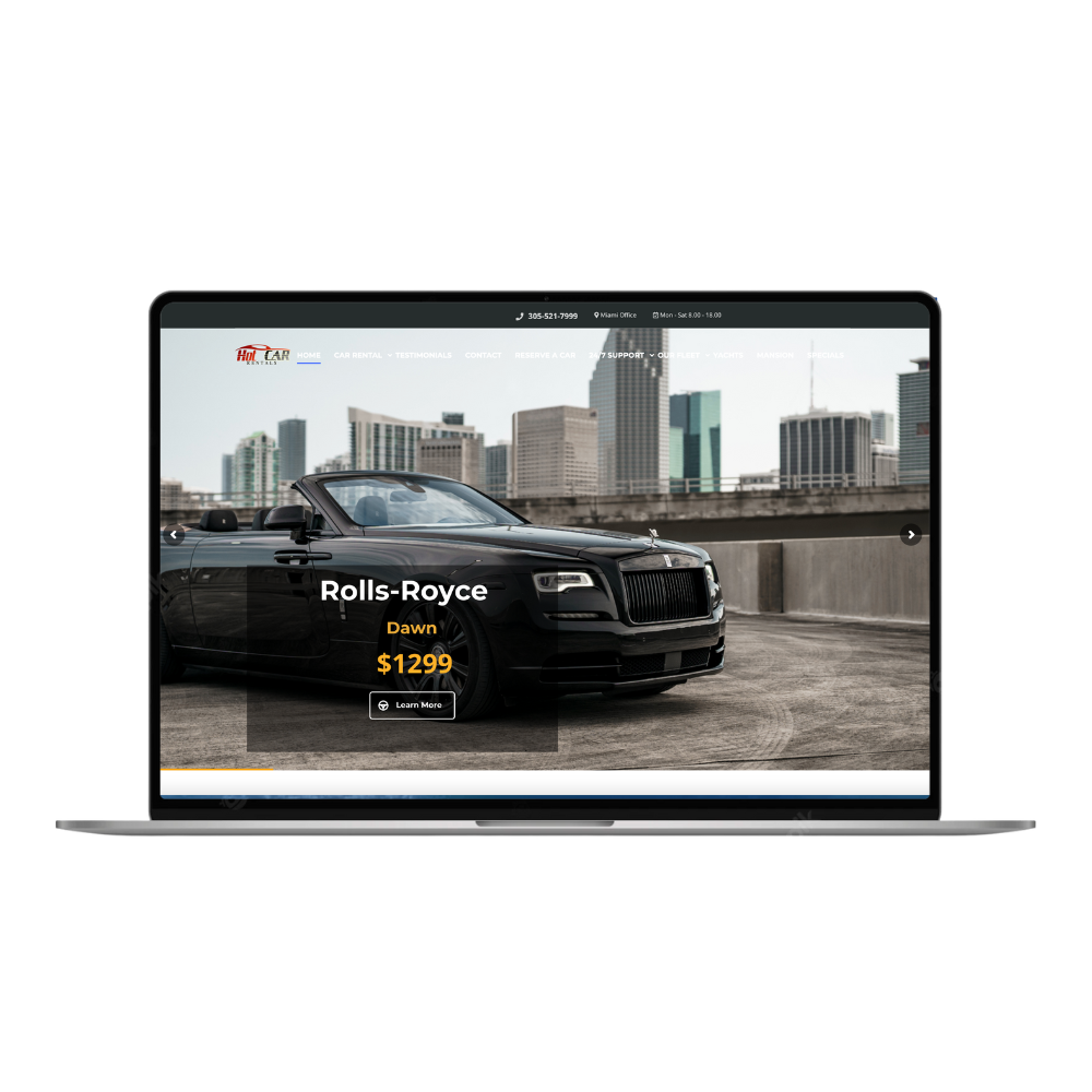 exotic car rental website brand rescue